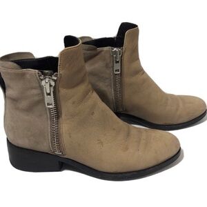 Phillip Lim Alexa Taupe Leather Suede Side Zip Boots. Size 37.